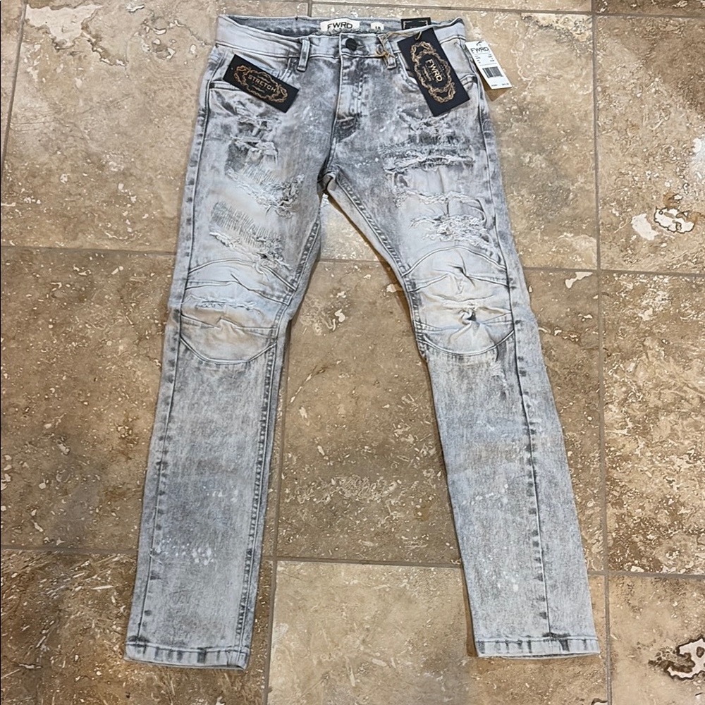 Distressed Gray Jeans